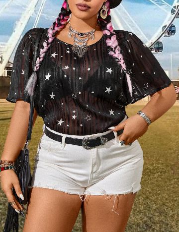 Bluza SHEIN CURVE, negru