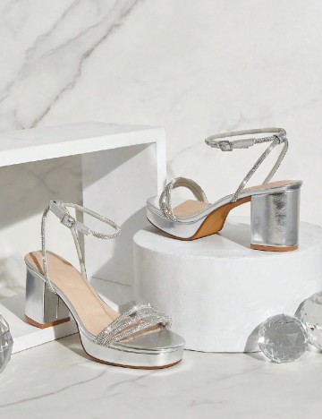Sandale SHEIN, argintiu