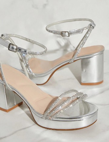 Sandale SHEIN, argintiu