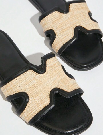 Slapi SHEIN, crem/negru