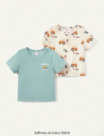 Set Tricouri 2 bucati CozyCub, mix culori