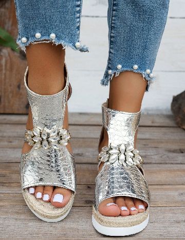Sandale SHEIN, argintiu