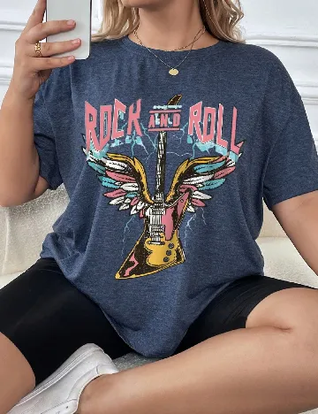 Tricou SHEIN CURVE, albastru