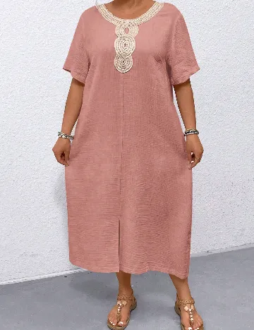 Rochie lunga SHEIN CURVE, roz