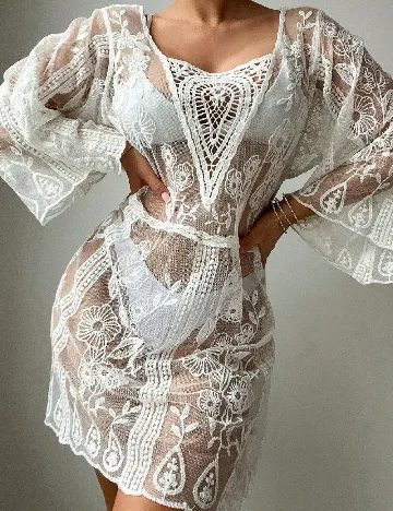 Rochie de plaja SHEIN, alb