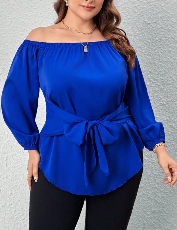 Bluza SHEIN CURVE, albastru