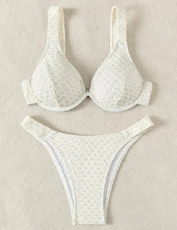 Costum de baie SHEIN, ecru