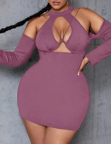 Rochie scurta SHEIN CURVE, roz