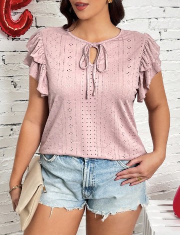 Bluza SHEIN CURVE, roz pudra inchis