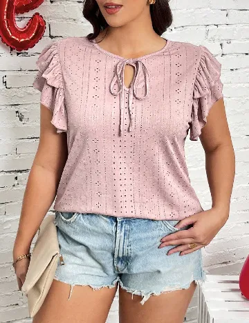 Bluza SHEIN CURVE, roz pudra inchis