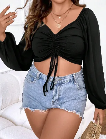 Top SHEIN CURVE, negru