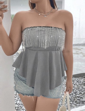 Top SHEIN CURVE, gri