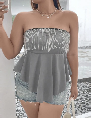 Top SHEIN CURVE, gri