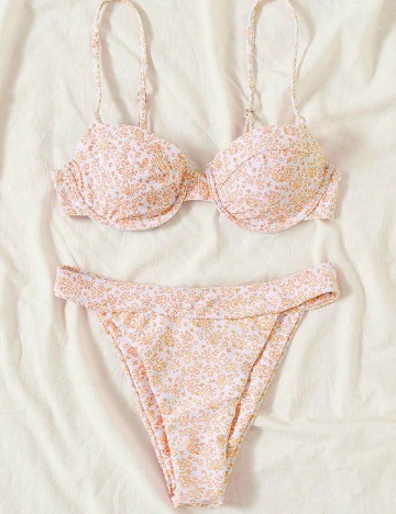 Costum de baie SHEIN, floral print
