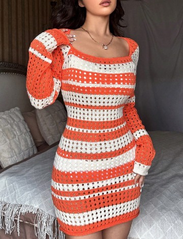 Rochie scurta SHEIN, portocaliu