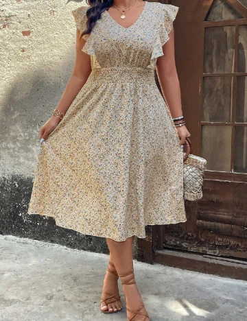 Rochie medie SHEIN CURVE, floral print