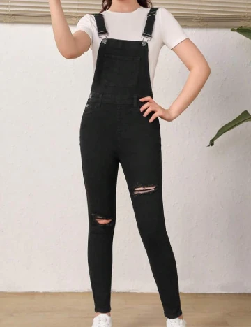 Salopeta Shein Kids, negru