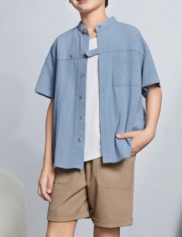 Compleu Shein Kids, albastru/maro