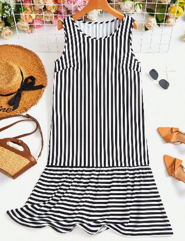 Rochie scurta SHEIN, alb/negru