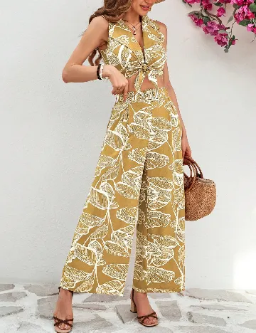 Compleu SHEIN, galben/alb