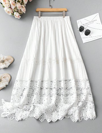 Fusta SHEIN CURVE, alb