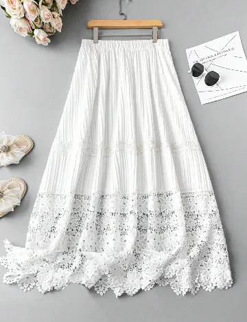 Fusta SHEIN CURVE, alb