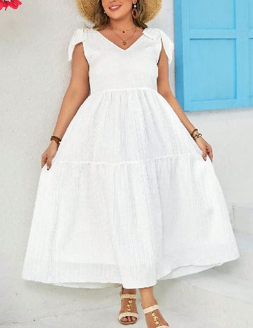 Rochie lunga SHEIN CURVE, alb