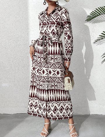 Rochie lunga SHEIN, bej/maro