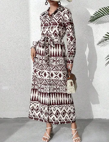 Rochie lunga SHEIN, bej/maro