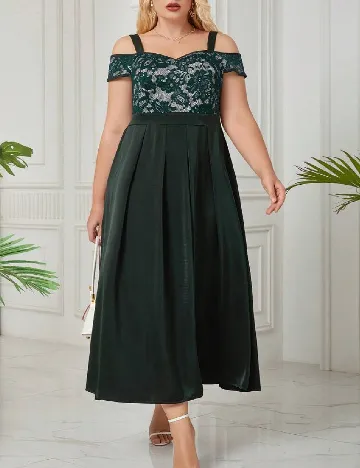 Rochie medie SHEIN CURVE, verde