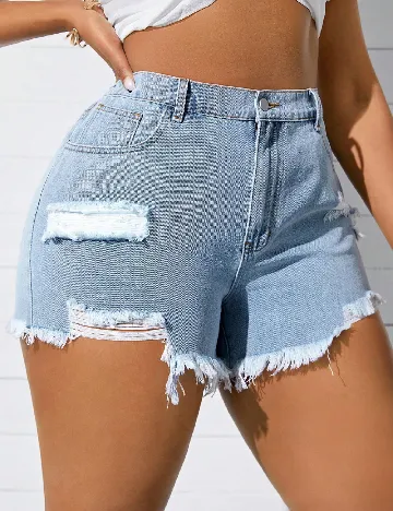 Pantaloni scurti SHEIN CURVE, albastru