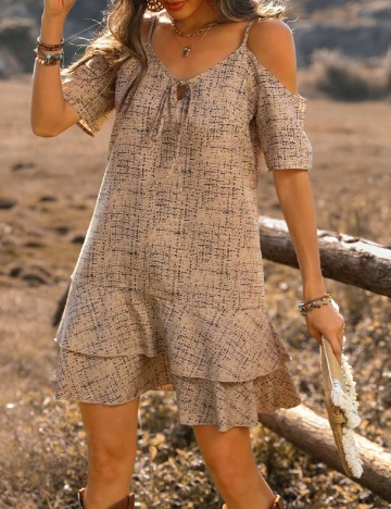 Rochie scurta SHEIN, maro deschis