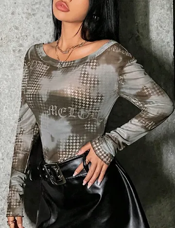 Bluza SHEIN, verde/gri