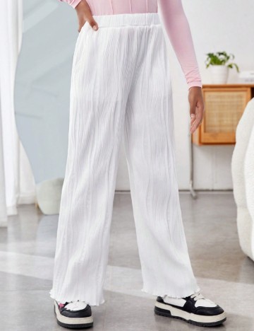Pantaloni Shein Kids, alb