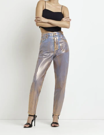 Pantaloni River Island, albastru/roz