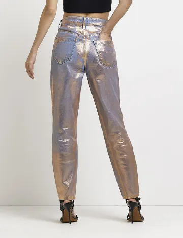 Pantaloni River Island, albastru/roz