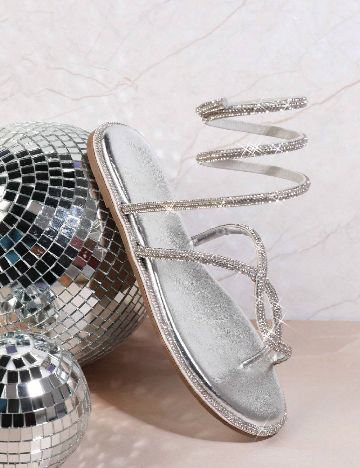 Sandale SHEIN, argintiu