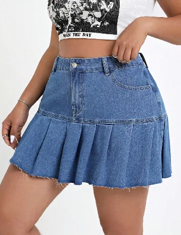 Fusta SHEIN CURVE, albastru