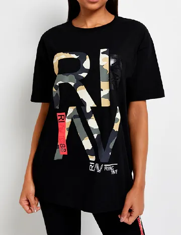 Tricou Oversize River Island, negru
