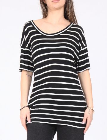 Tricou Zara, negru/alb