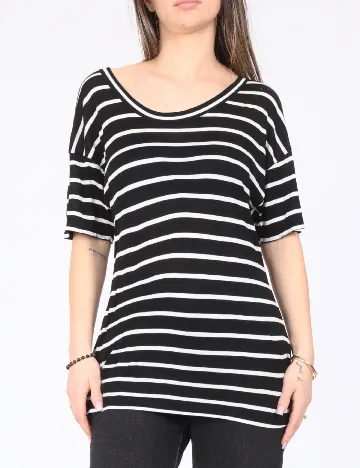 Tricou Zara, negru/alb