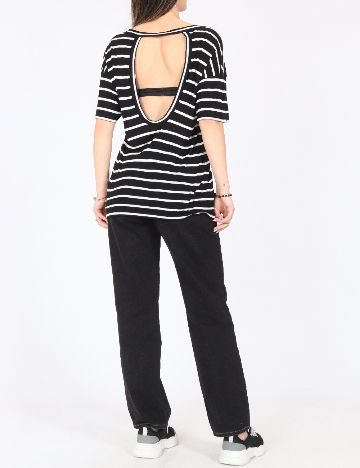 Tricou Zara, negru/alb