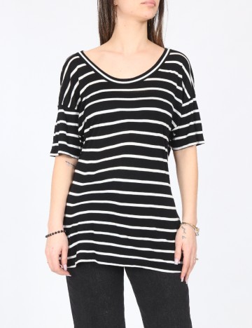 Tricou Zara, negru/alb