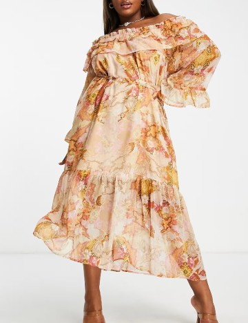 Rochie medie River Island, portocaliu