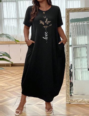 Rochie lunga SHEIN CURVE, negru