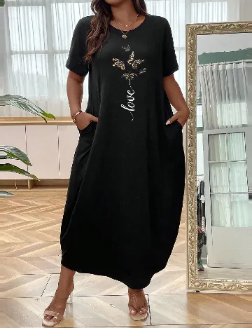 Rochie lunga SHEIN CURVE, negru