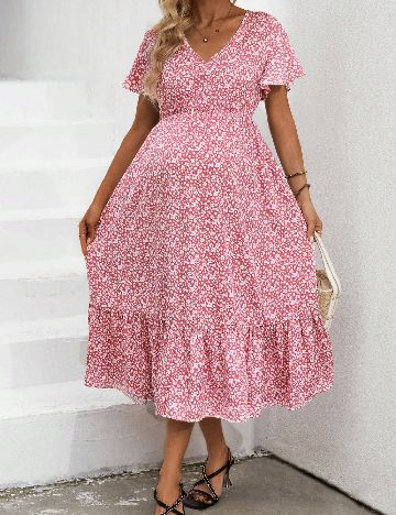 Rochie medie SHEIN Maternity, floral print