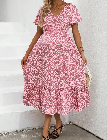 Rochie medie SHEIN Maternity, floral print