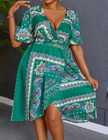 Rochie scurta SHEIN CURVE, verde