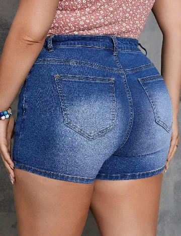 Pantaloni scurti SHEIN CURVE, albastru